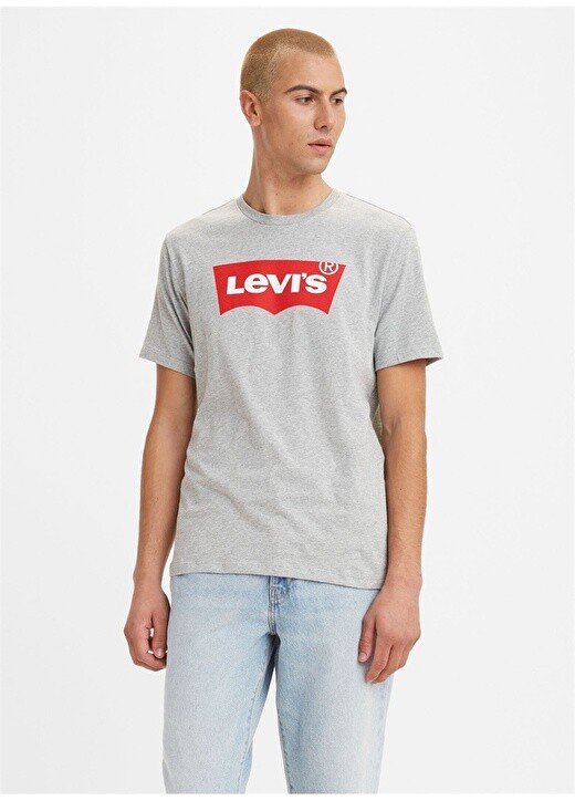 

Мужская серая футболка с круглым вырезом Levis, Серый, Мужская серая футболка с круглым вырезом Levis