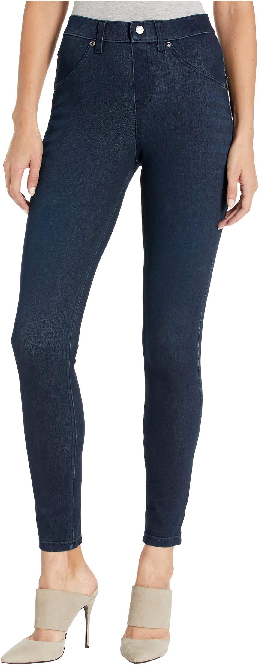 Джинсы High-Waist Ultra Soft Denim Leggings HUE, цвет Black/Indigo Wash джинсы hue plus size ultra soft denim skimmer белый