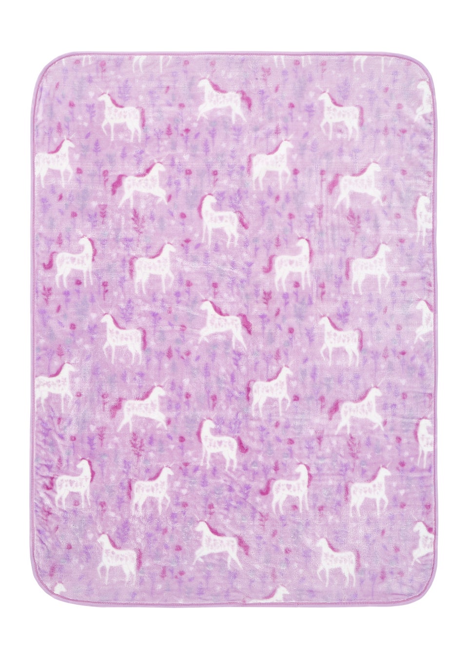 Catherine Lansfield Детское уютное флисовое одеяло с единорогом в народном стиле 120x150 см, розовый