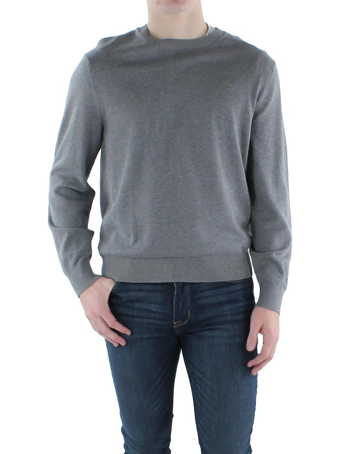 

Мужской уютный пуловер с круглым вырезом Calvin Klein, цвет Medium Grey Heather