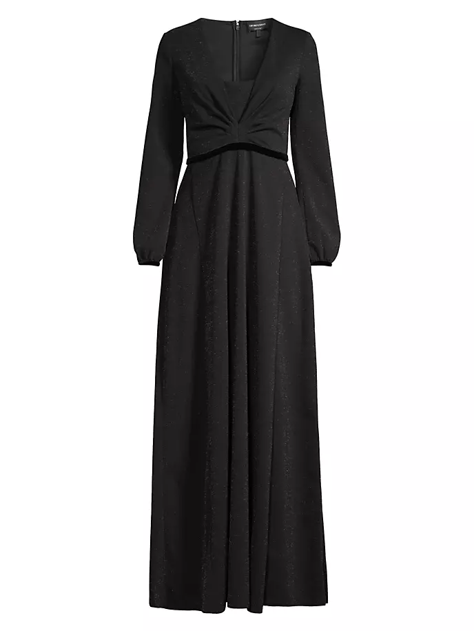 

Платье макси с длинными рукавами Emporio Armani, черный