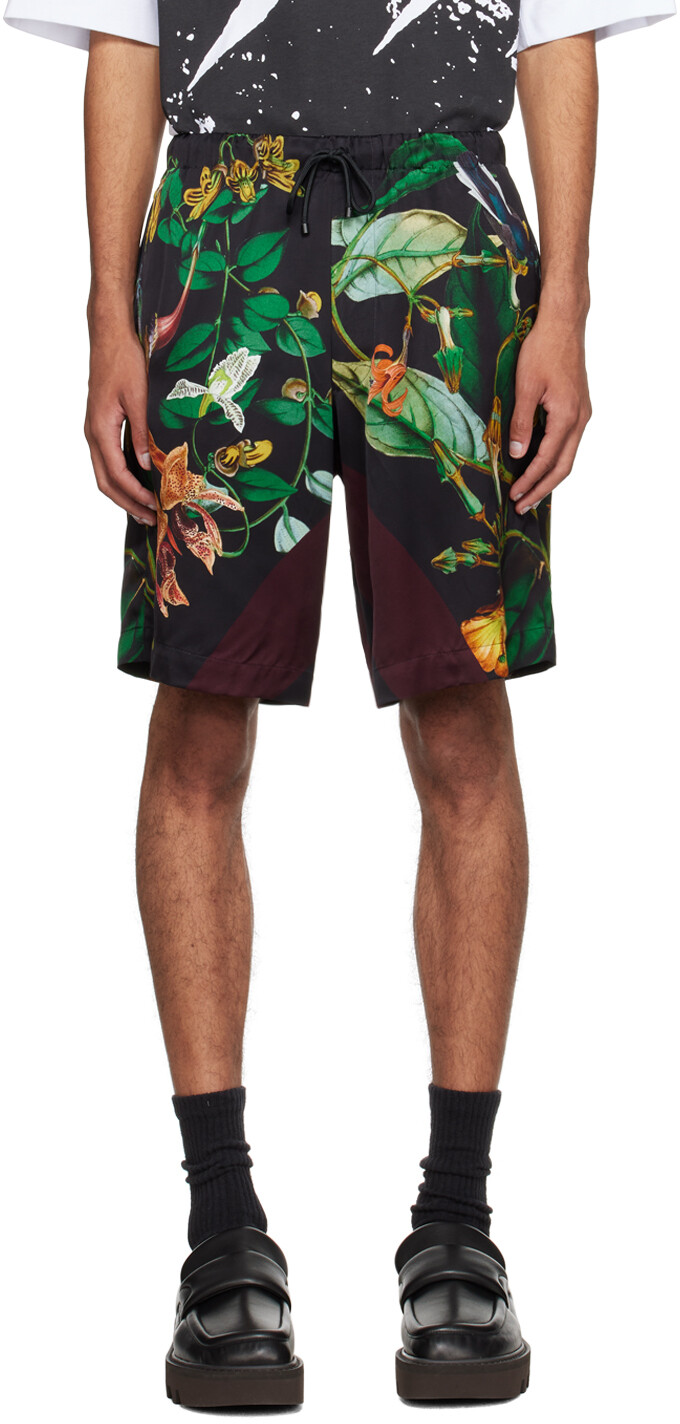 

Черные шорты с принтом Dries Van Noten
