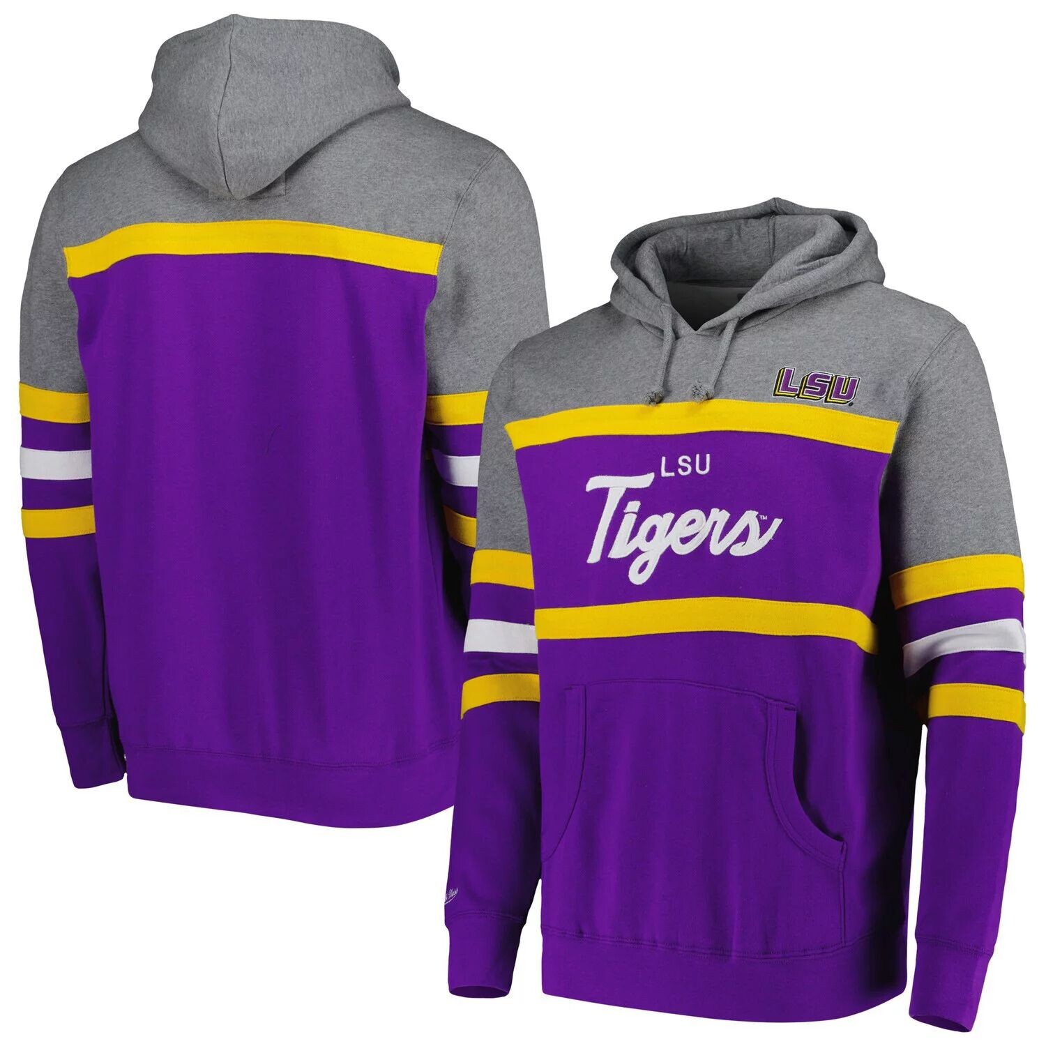 

Мужской фиолетовый пуловер с капюшоном Mitchell & Ness LSU Tigers Head Coach