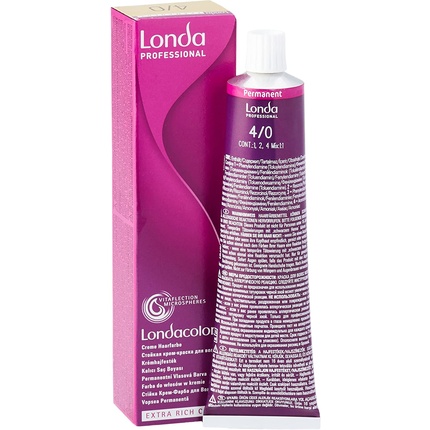 Профессиональная крем-краска для волос Средне-коричневый 4/0 60 мл, Londa