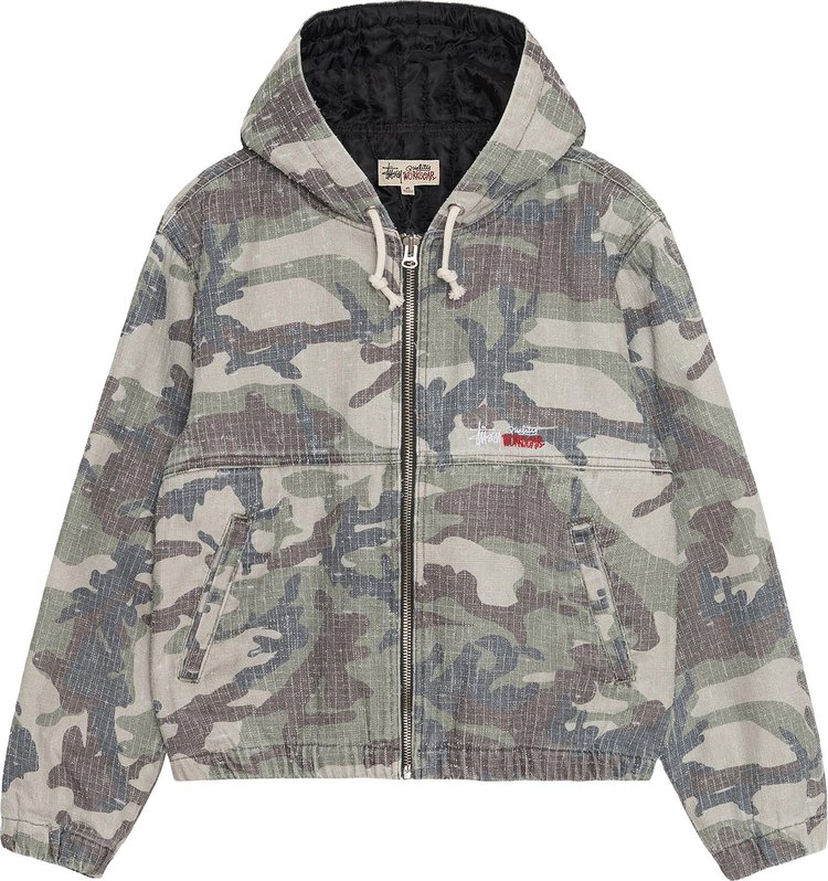 

Куртка Stussy Needlepunch Work 'Woodland Camo', разноцветный