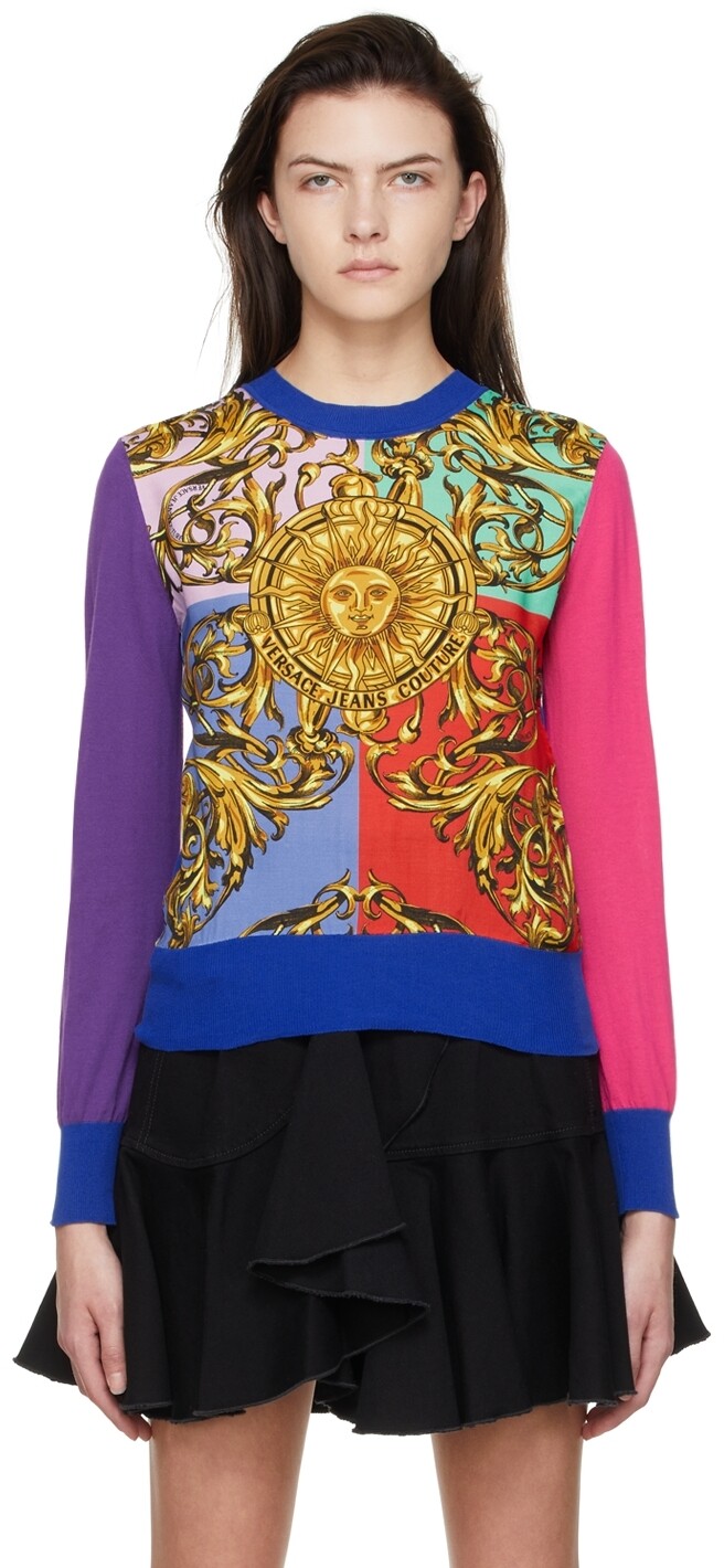 

Свитер с разноцветной гирляндой Sun Versace Jeans Couture