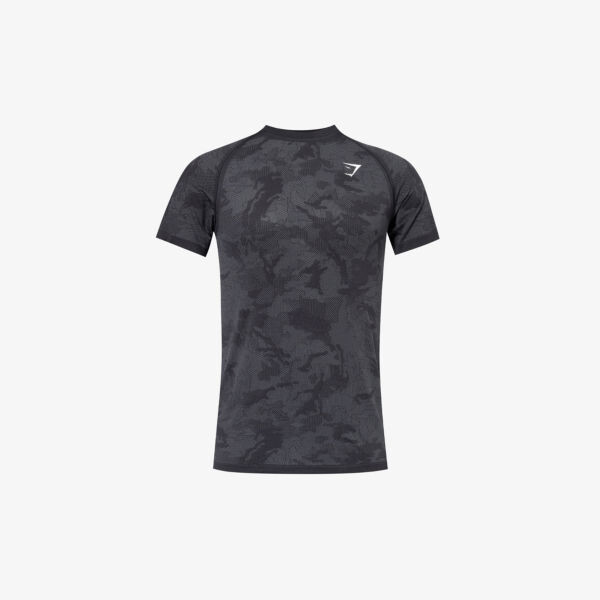 

Футболка geo seamless с вышитым логотипом из переработанного полиэстера Gymshark, черный