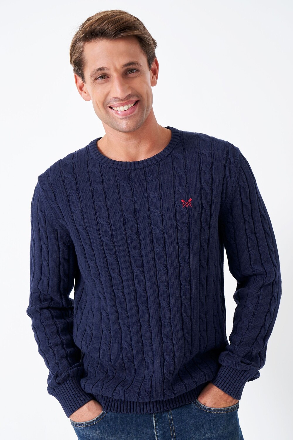 

Классический хлопковый свитер для экипажа Crew Clothing Company, синий