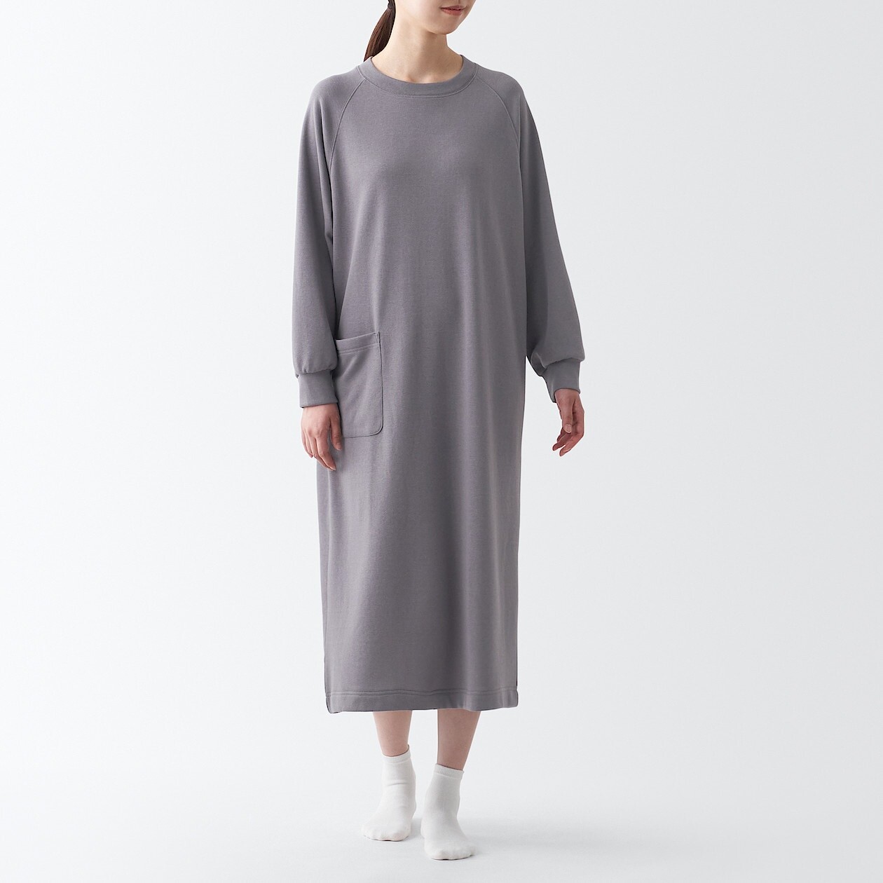 

Платье-толстовка оверсайз MUJI, фиолетовый