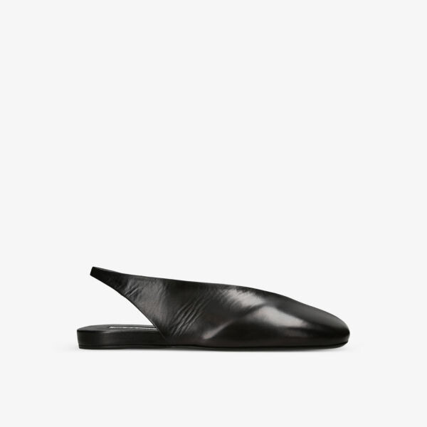 

Кожаные балетки с асимметричным носком Jil Sander, черный