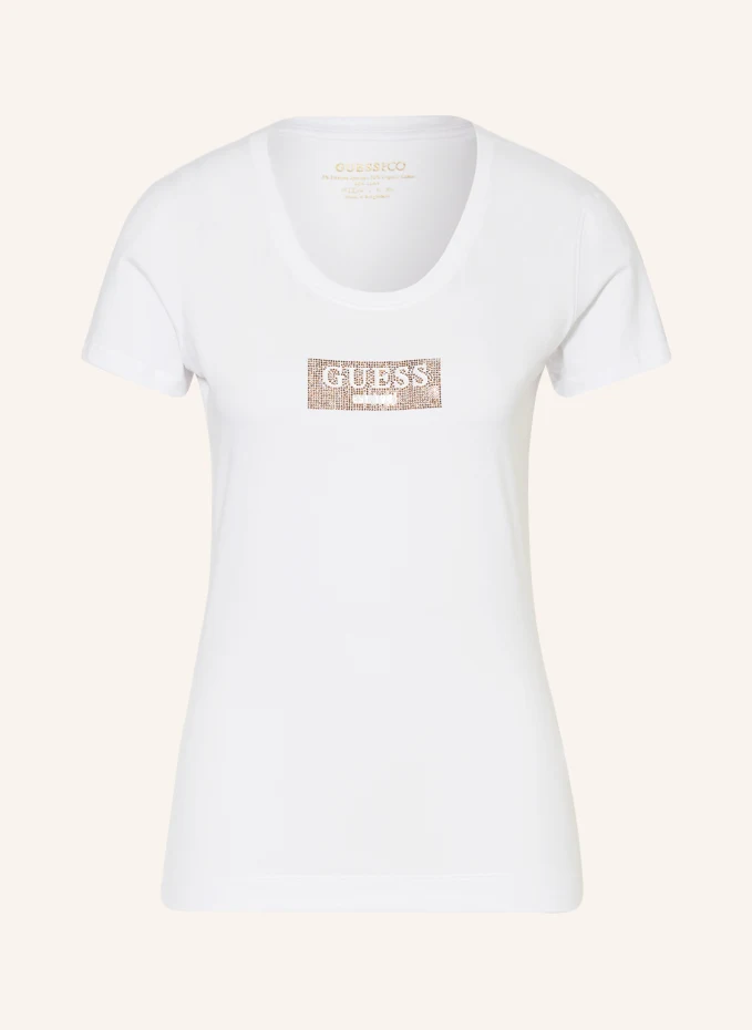 

Футболка studs box с драгоценными камнями Guess, белый