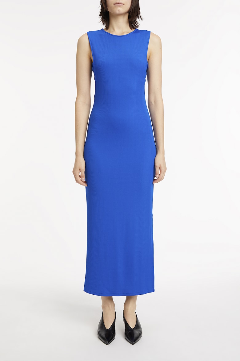Длинное платье без бретелек без рукавов Calvin Klein, синий