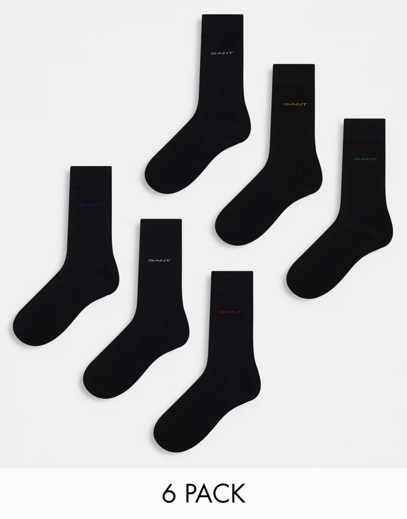 Набор из 6 черных носков с логотипом Gant