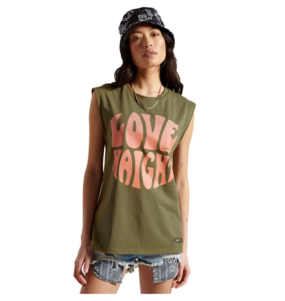 

Футболка без рукавов Superdry Military Logo, зеленый