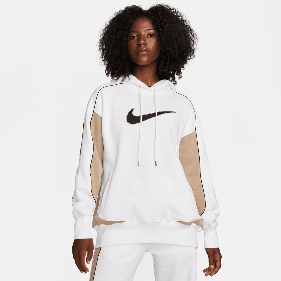 

Спортивная толстовка из флиса оверсайз NIKE, цвет white/khaki/black