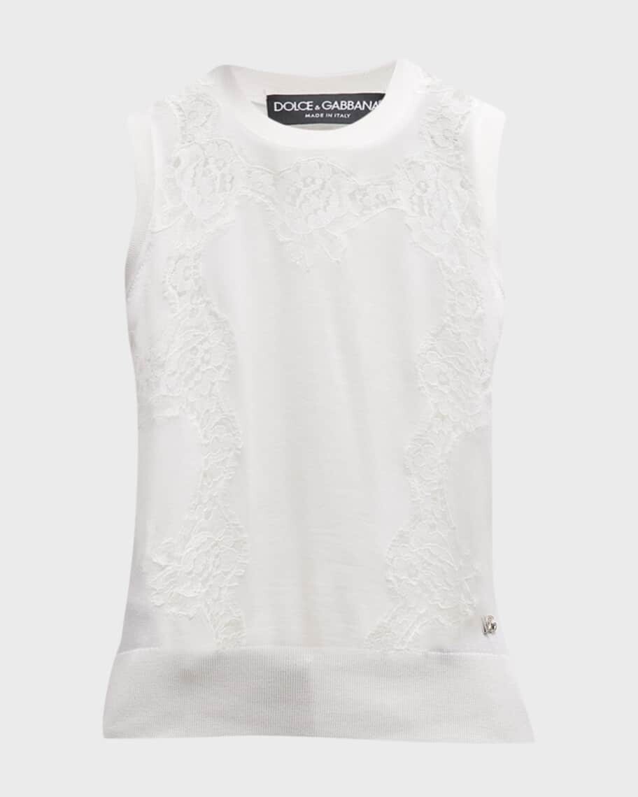

Вязаная майка с кружевной вставкой Dolce&Gabbana