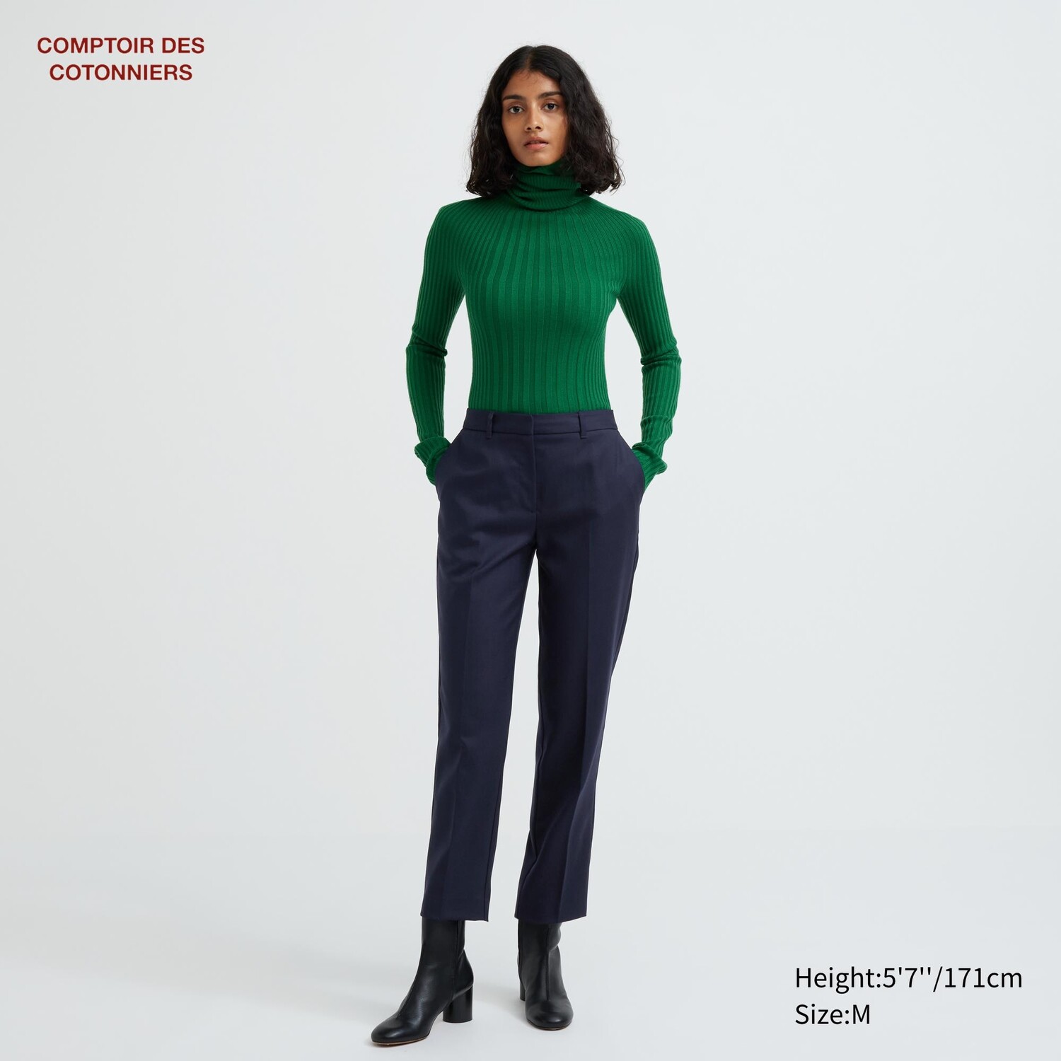 

Шерстяные брюки UNIQLO, темно-синий