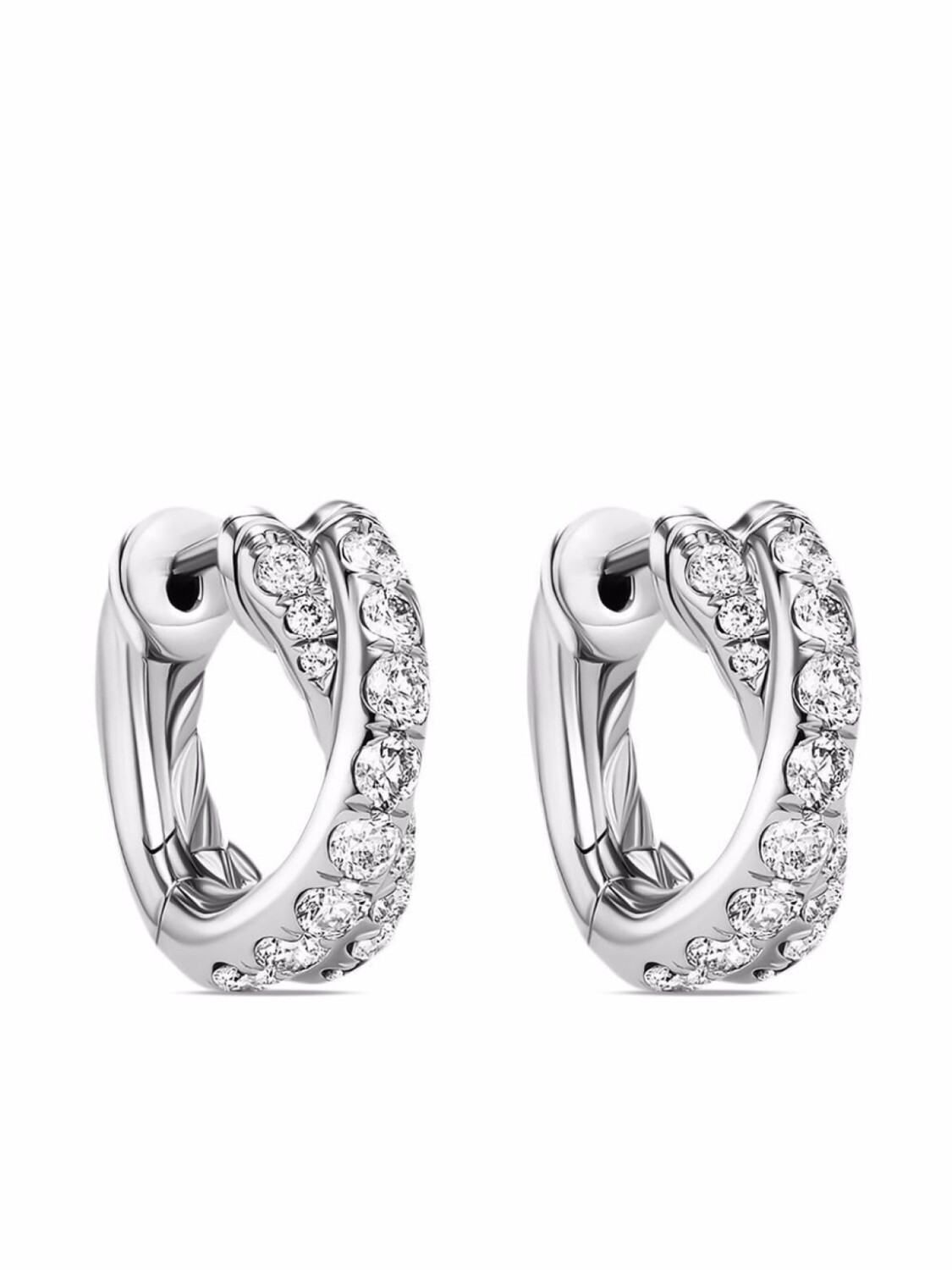 

Серьги-кольца Crossover из белого золота с бриллиантами David Yurman, серебряный