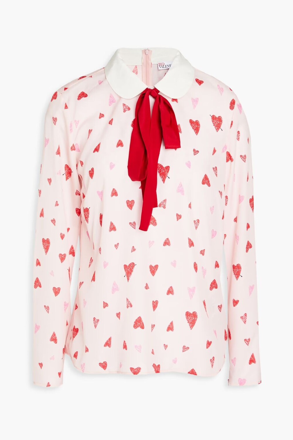 

Блуза из крепдешина с принтом Redvalentino, розовый