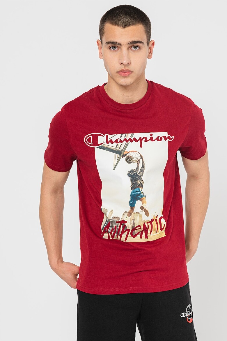 

Футболка с фотопринтом и логотипом Champion, красный