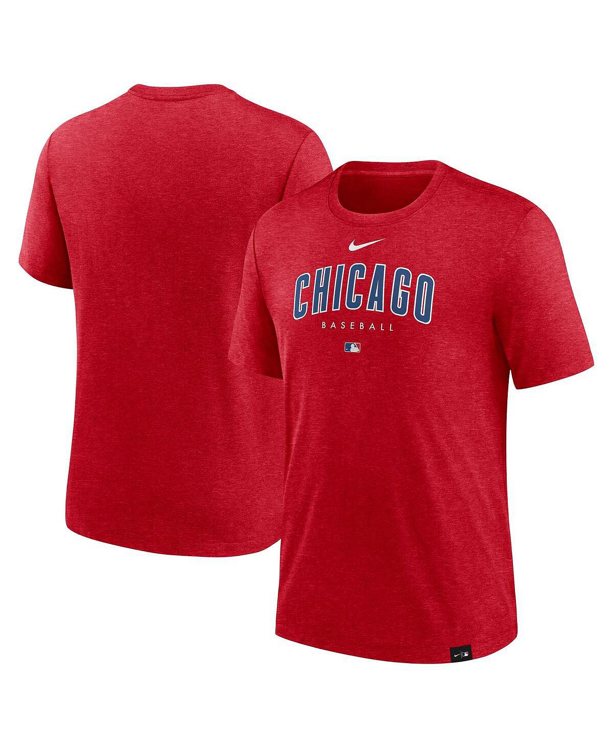 

Мужская красная футболка Chicago Cubs Authentic Collection Early Work Tri-Blend Performance Nike, Красный