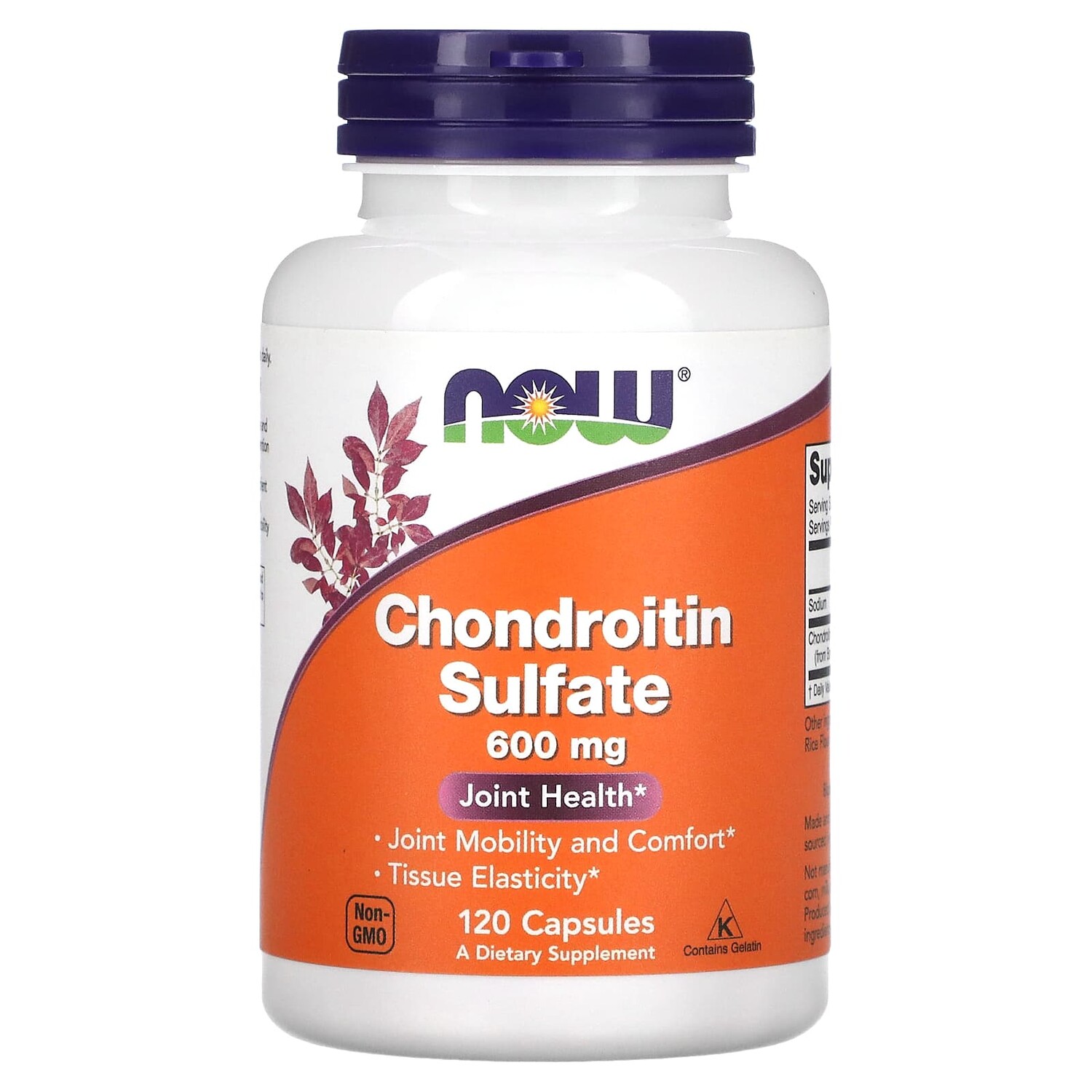 

Chondroitin Sulfate, 600 мг, 120 капсул, NOW Foods