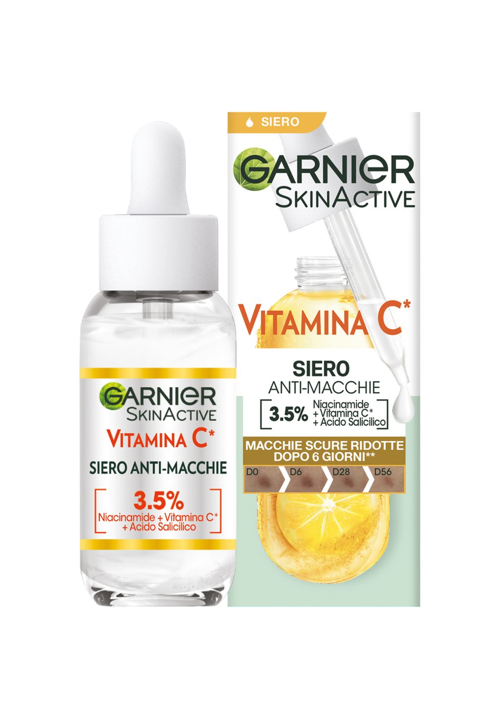 

Консилер Siero Vitamina C Anti-Macchie, Illuminante E Rimpolpante, Arricchito Con Vitamina C, Niacinamide E Acido Salicilico, Pelle Libera Dalle Macchie Scure In Solo 6 Giorni E Incarnato Luminoso, 30 Ml Garnier, нет