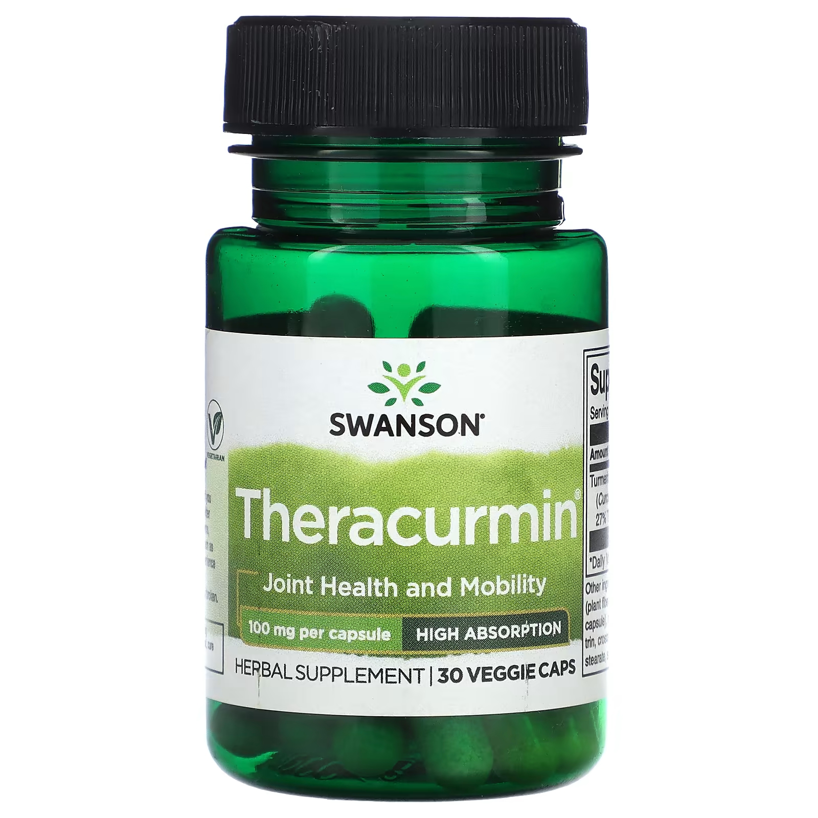 Пищевая добавка Swanson Теракурмин 100 мг, 30 растительных капсул swanson фосфатидилсерин 100 мг 30 растительных капсул
