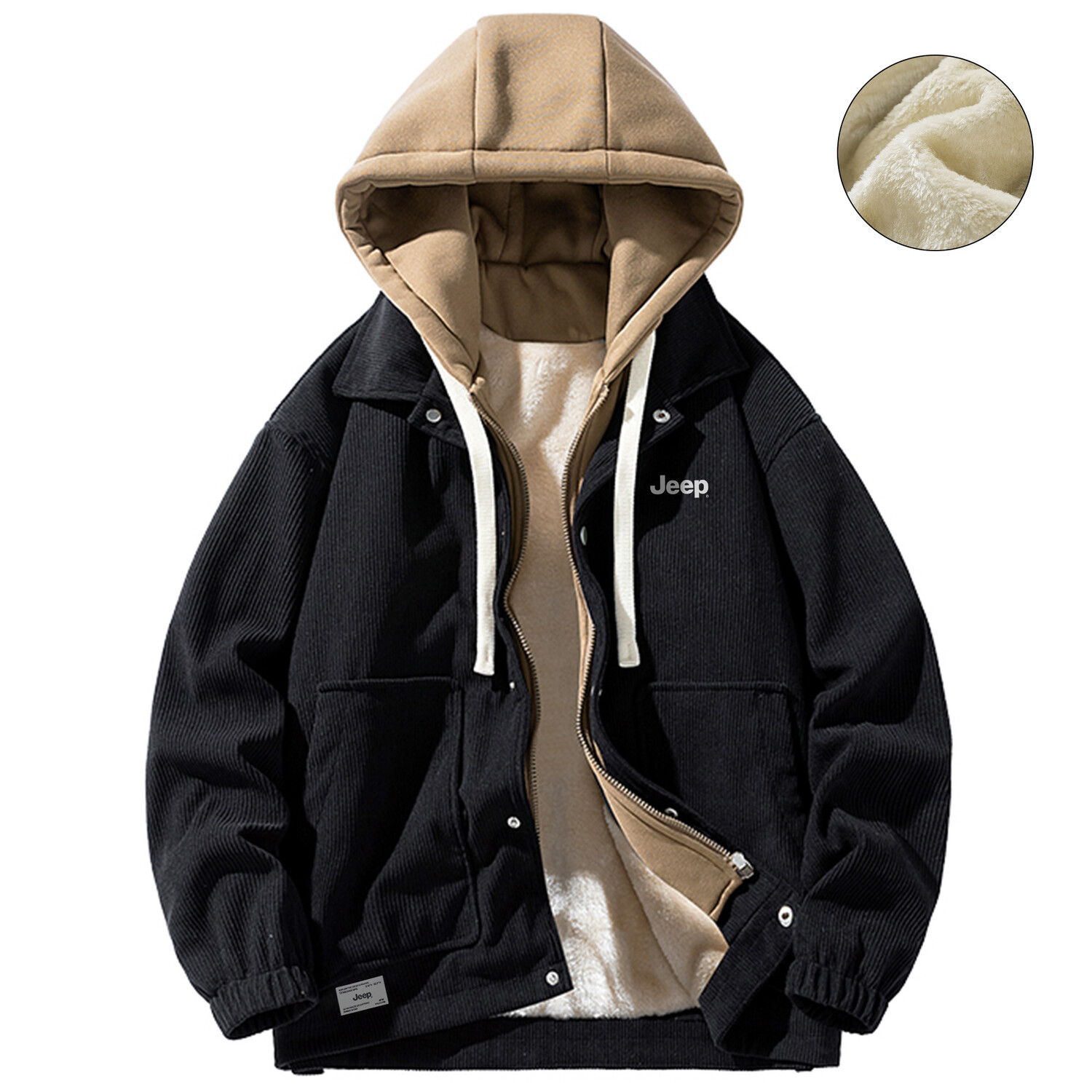 

Куртка унисекс Jeep, цвет Black [Fleece-Lined Thickened]