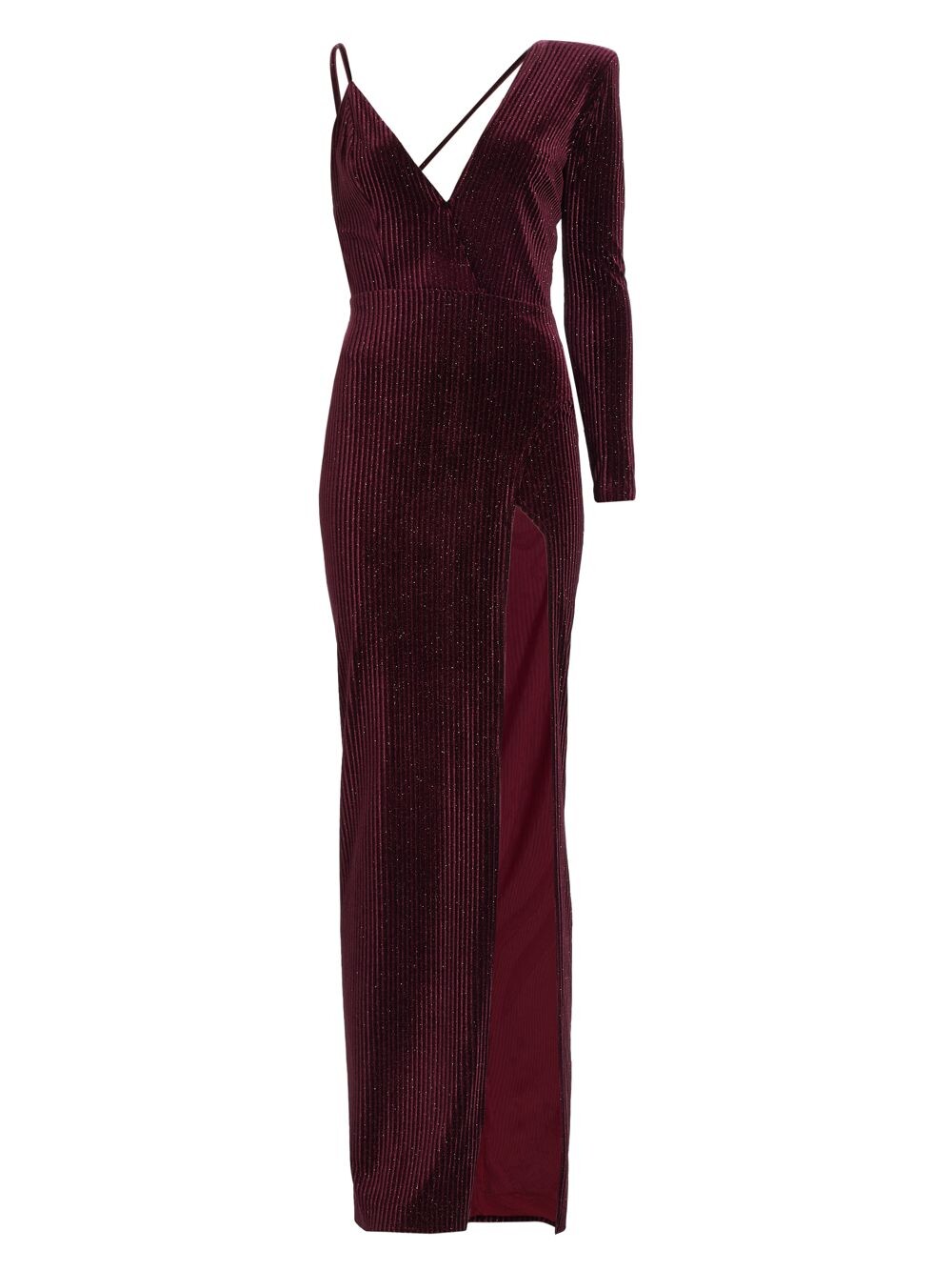 

Бархатное платье Sean на одно плечо Michael Costello Collection, бордовый, Красный