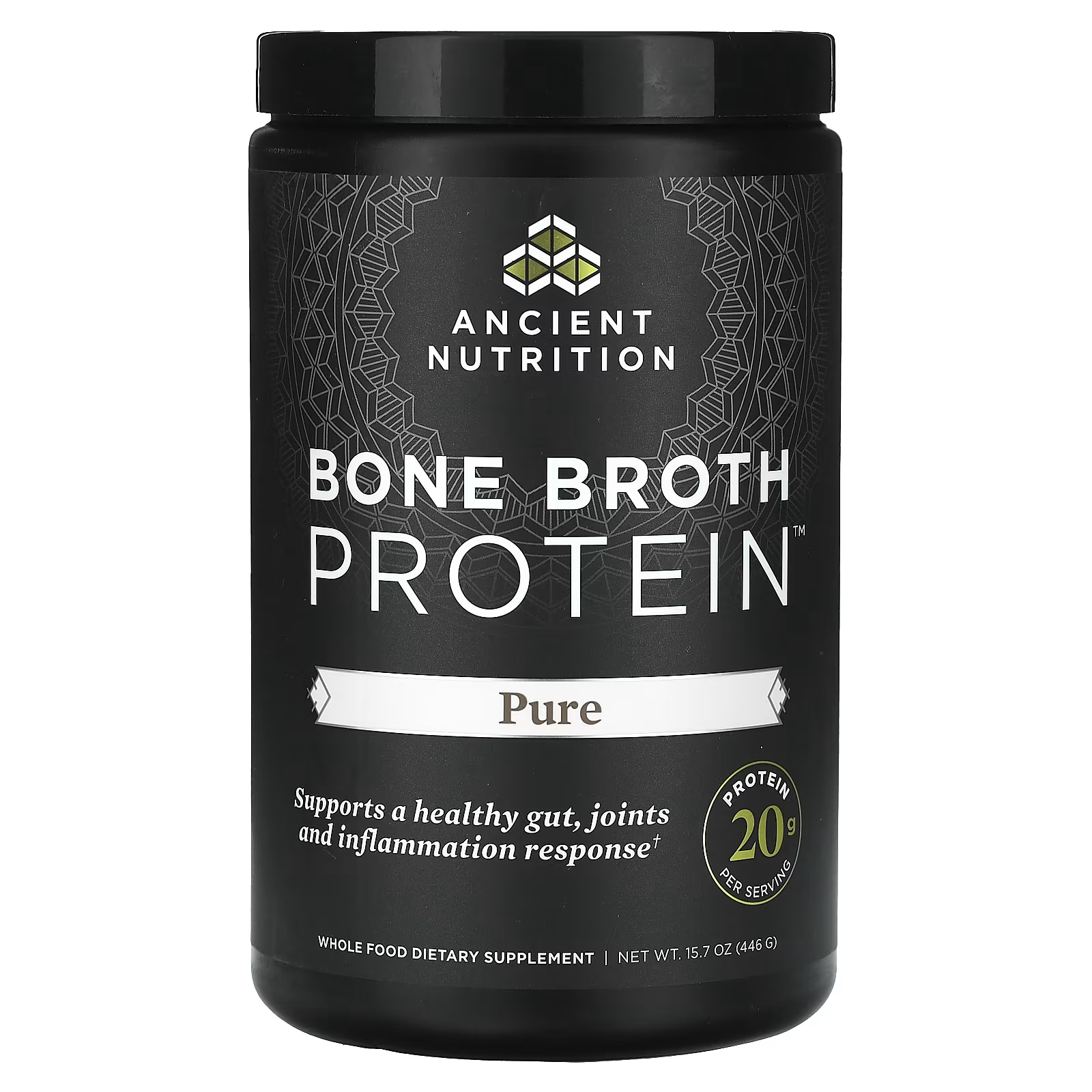 Протеин Ancient Nutrition Bone Broth Pure ancient nutrition кето протеин шоколад 567 8 грамма