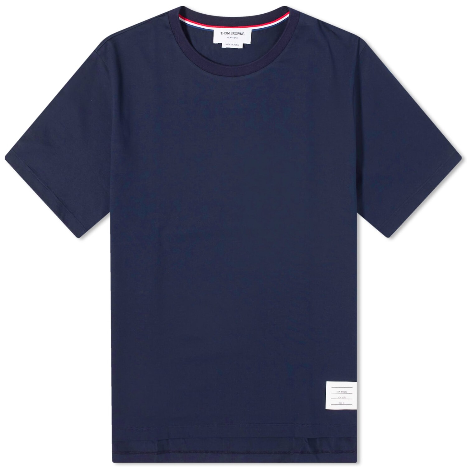 

Футболка Thom Browne Relaxed Fit Side Split Classic, темно-синий