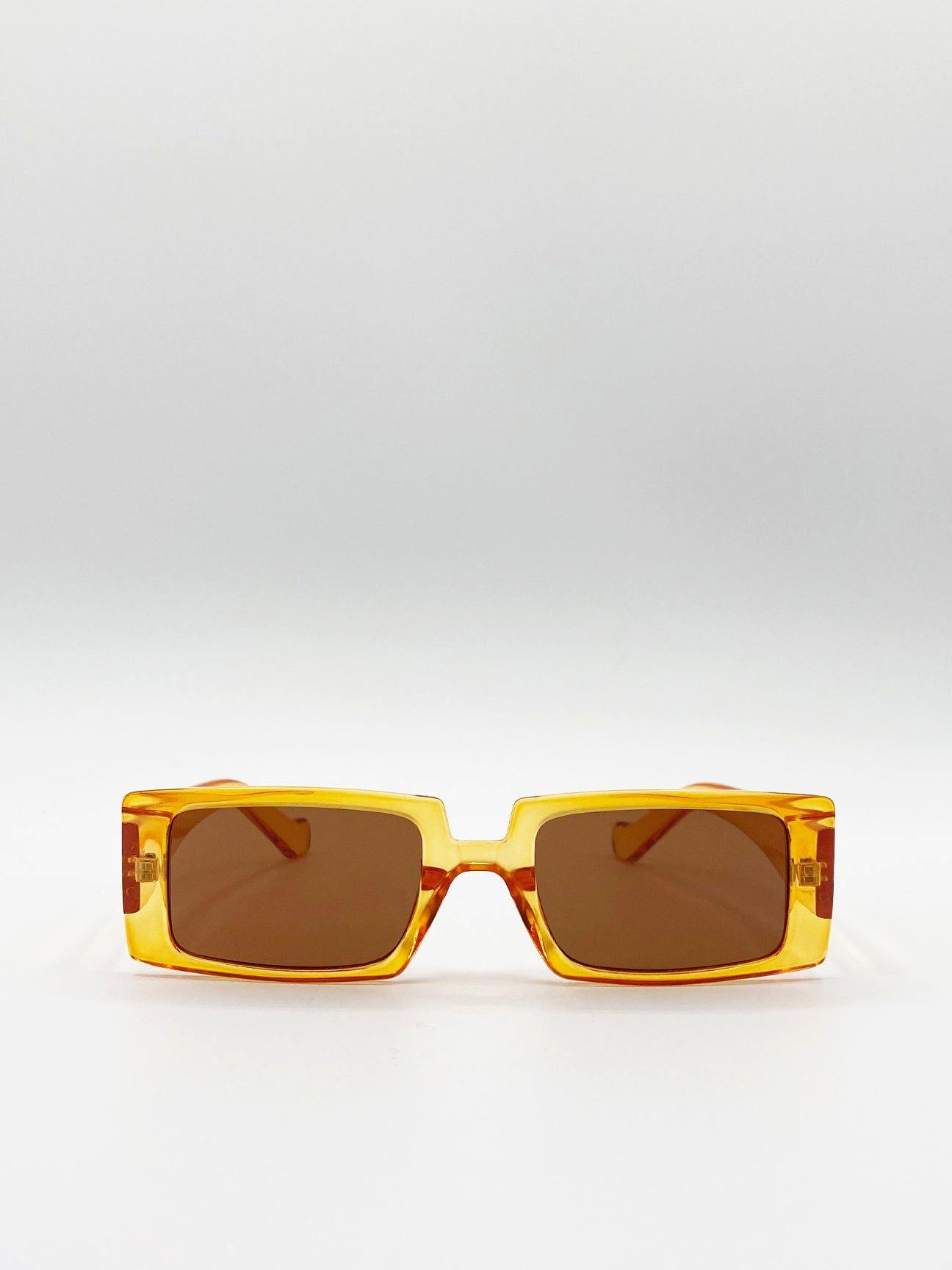 Оранжевые мини-прямоугольные солнцезащитные очки 90-х годов SVNX, оранжевый