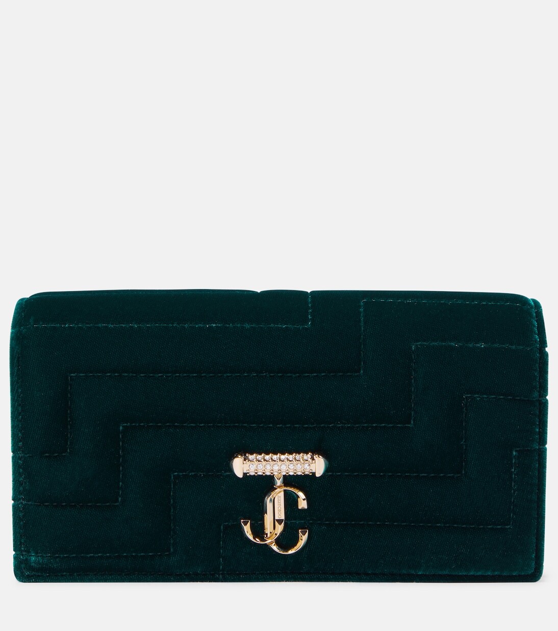 

Бархатный кошелек avenue на цепочке Jimmy Choo, зеленый