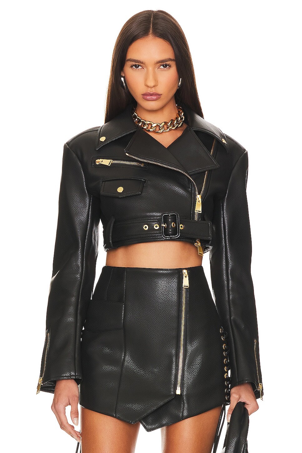 

Куртка SIMKHAI Araceli Cropped Moto, черный