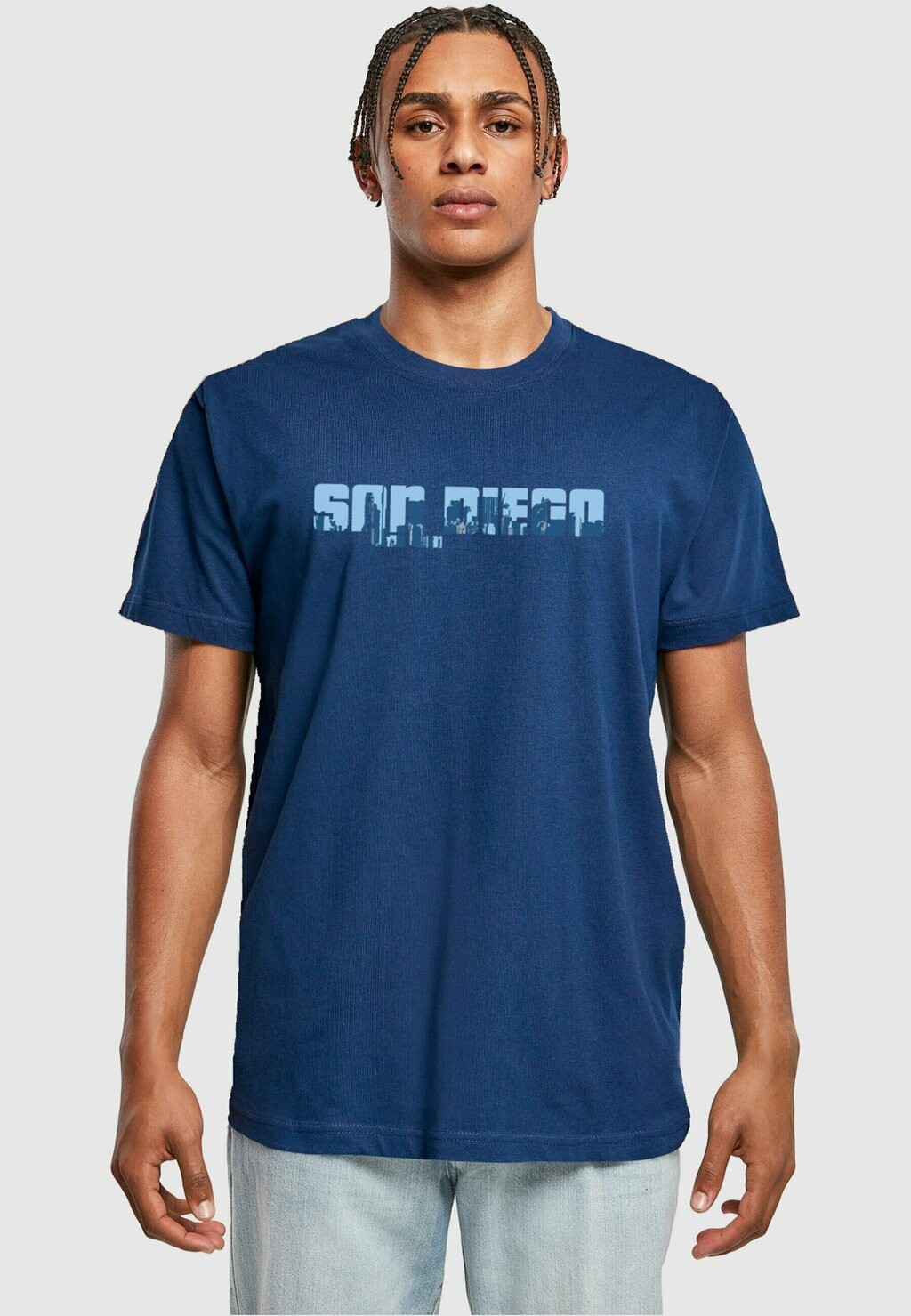 

Футболка с принтом GRAND SAN DIEGO SKYLINE ROUND NECK Merchcode, цвет light navy