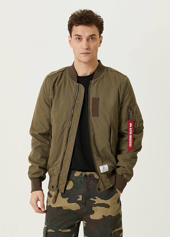 

Пальто цвета хаки с логотипом Alpha Industries