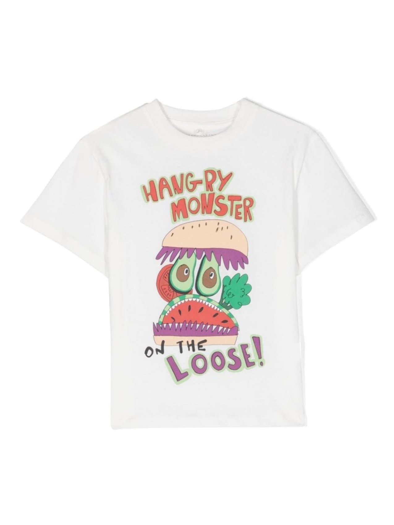 

Stella McCartney Kids футболка с принтом Burger Monster, белый