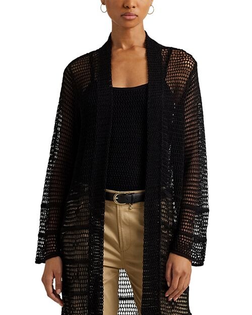 

Открытый кардиган с бахромой Ralph Lauren, цвет Black