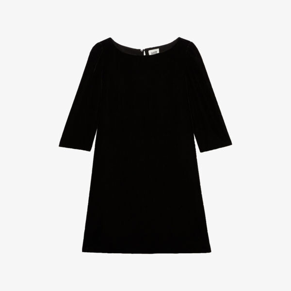 

Велюровое платье мини Rififi с полурукавами Claudie Pierlot, цвет noir / gris