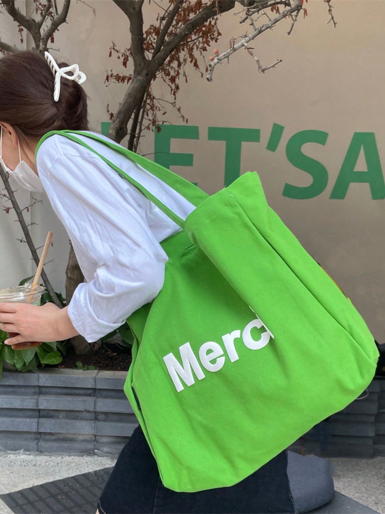 симпатичная холщовая сумка тоут с мультяшным принтом экологичная сумка для покупок повседневная складная сумка большая холщовая сумка т Розовая универсальная симпатичная студенческая холщовая сумка на одно плечо большой вместимости, зеленый
