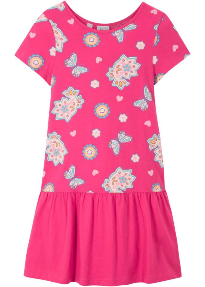 Платье-рубашка для девочек из натурального хлопка Bpc Bonprix Collection, розовый