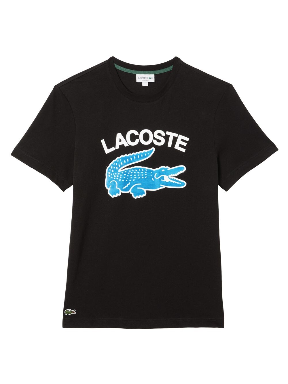 

Хлопковая футболка с логотипом под крокодила Lacoste, черный