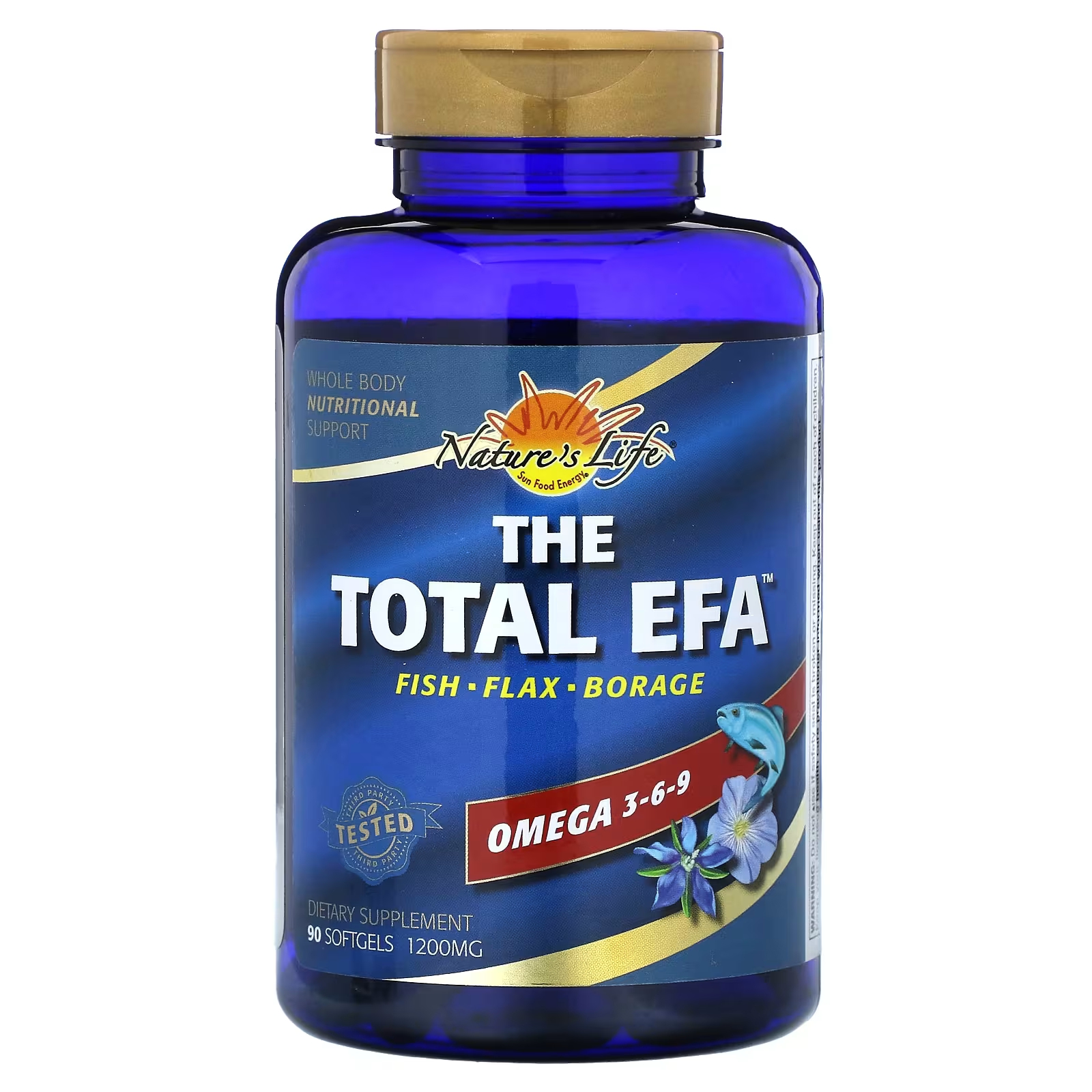 Пищевая добавка Nature's Life The Total EFA Omega 3-6-9 1200 мг, 90 мягких таблеток биодобавка комплекс жирных кислот efa 1300mg omega 3 6 9 120 капсул