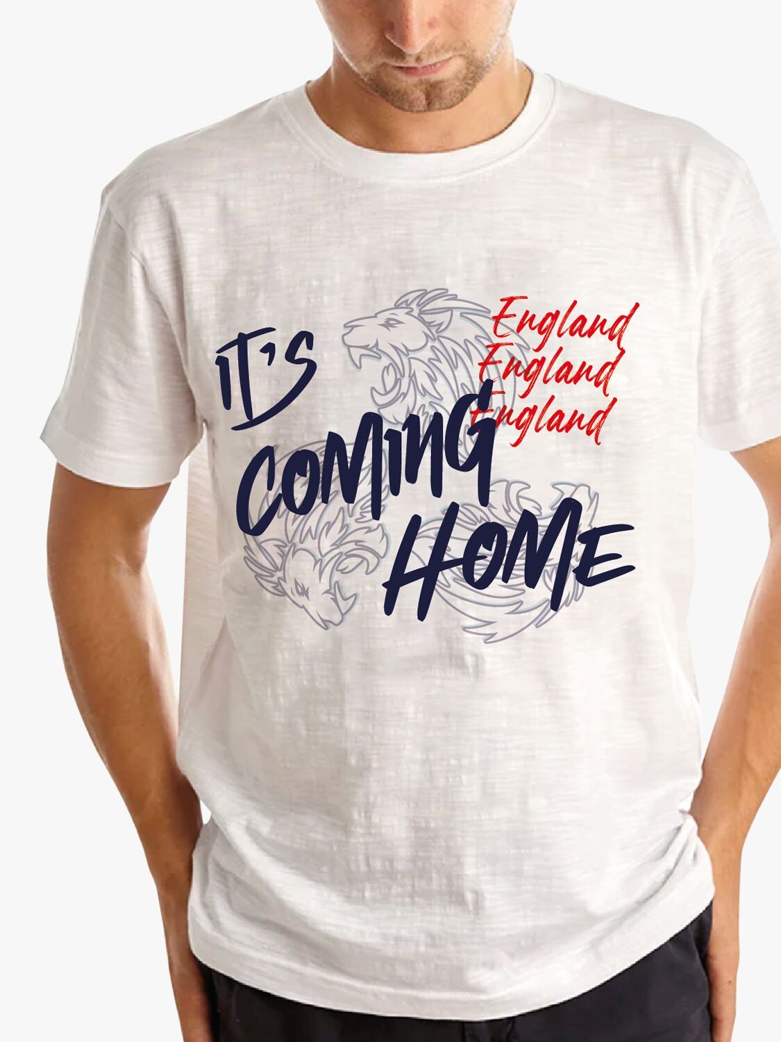 

Ткань Flavors Футбольная футболка It's Coming Home Three Lions, белая