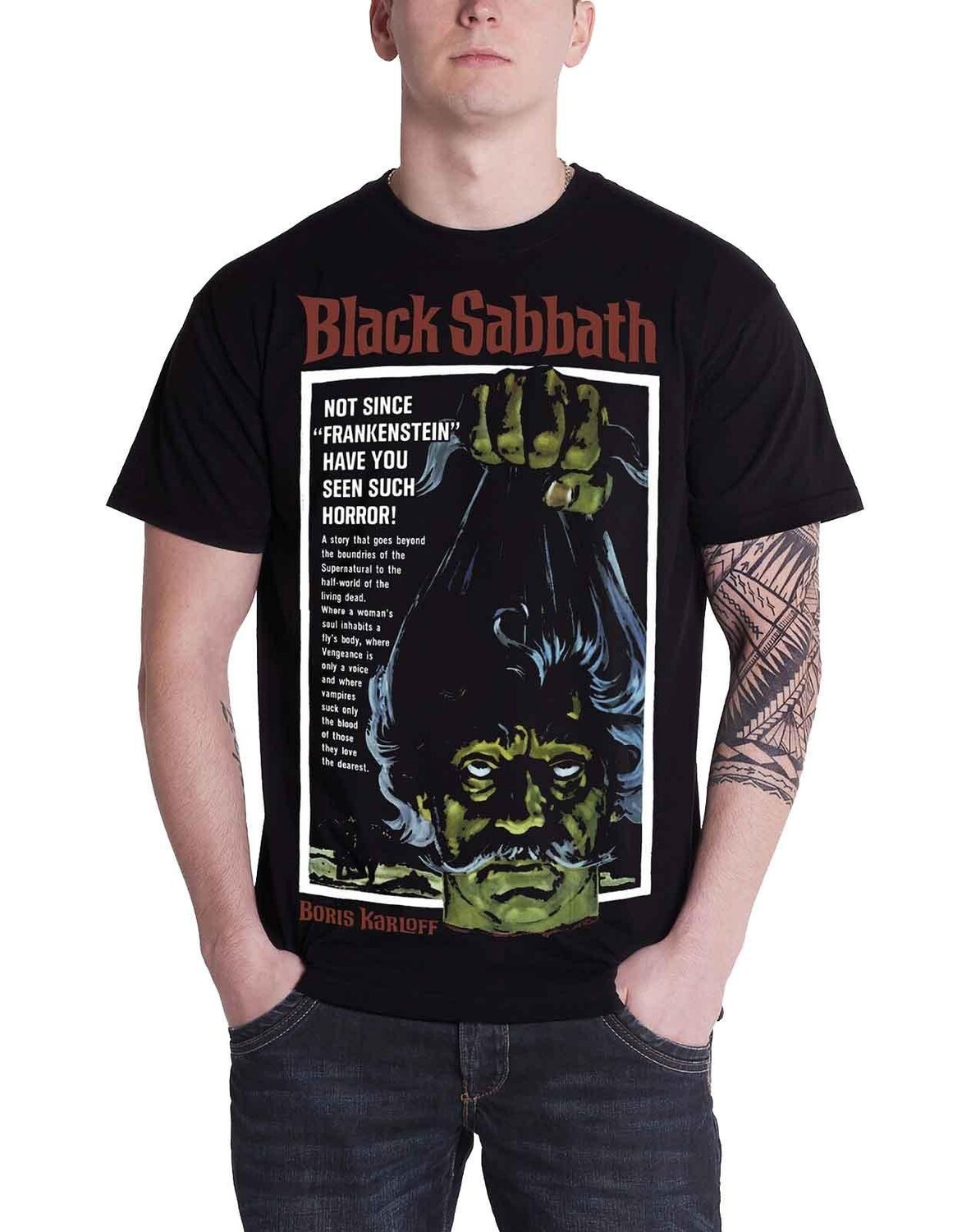 

Plan 9 Black Sabbath Классический винтажный постер Официальная новая черная футболка унисекс, черный