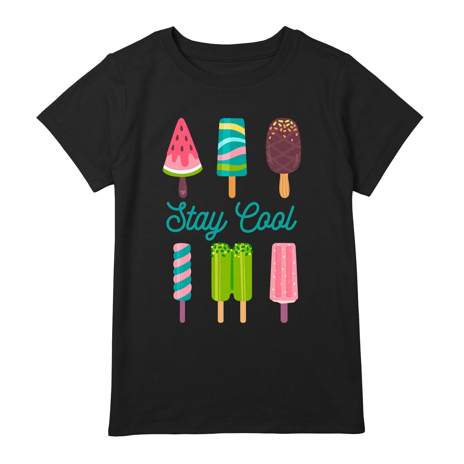 

Футболка с рисунком «Stay Cool Popsicles Lineup» для девочек 7–16 лет Unbranded
