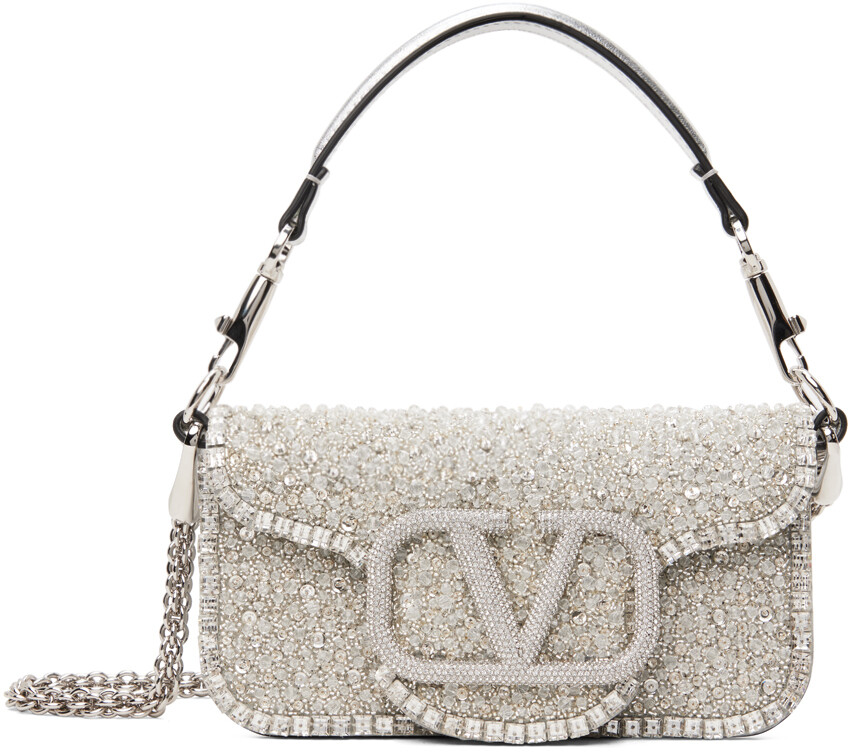 

Серебряный маленький лок Сумка Valentino Garavani