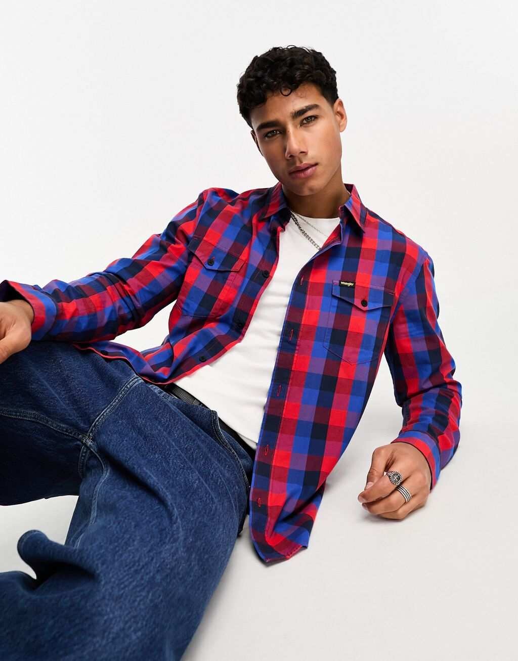 

Красная рубашка в клетку Wrangler