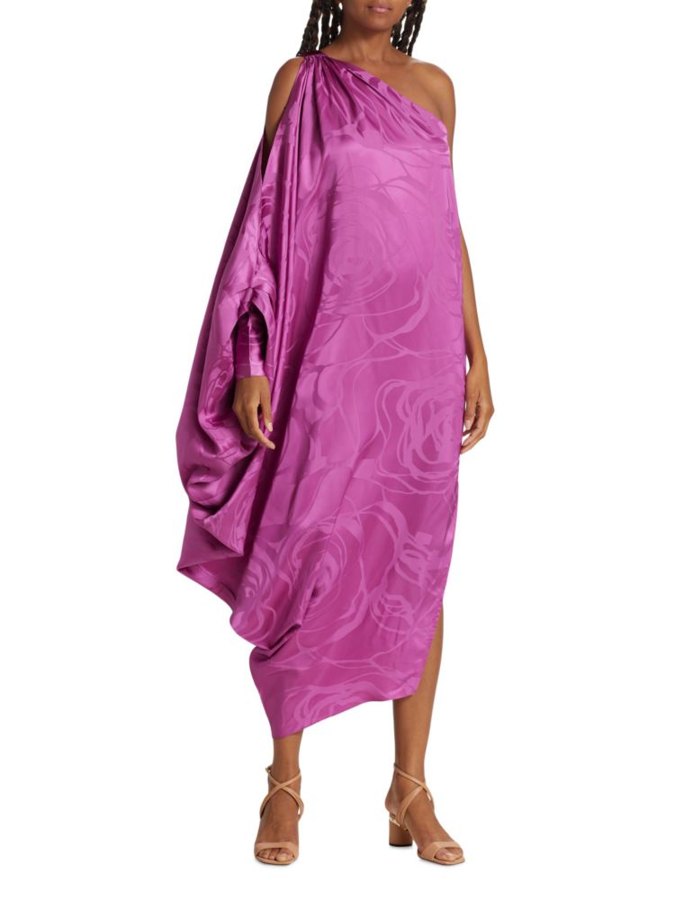 Платье Marcelin на одно плечо с цветочным принтом Silvia Tcherassi, цвет Magenta